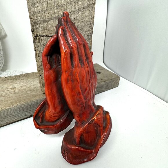 Vintage Western Germany Praying Hands Wall Hanging - 8" - Picture 2 of 8